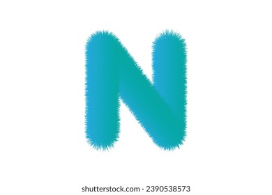 Abstract alphabet N with effect design illustration 