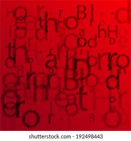 Abstract alphabet on red background sketch - vector illustration