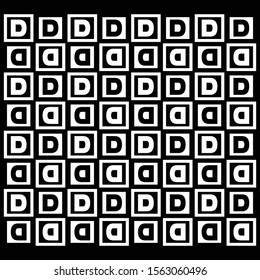 Abstract alphabet patterns for paper, fashion textiles. Black background. Creative modern designs with original fonts. Abstract Elements.