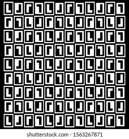 Abstract alphabet patterns for paper, fashion textiles. Black background. Creative modern designs with original fonts. Abstract element.