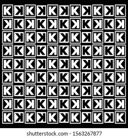 Abstract alphabet patterns for paper, fashion textiles. Black background. Creative modern designs with original fonts. Abstract element.