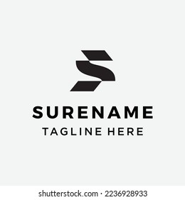 Abstract Alphabet S bold logo design illustration