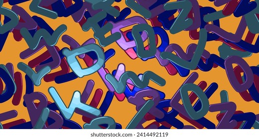 Abstract alphabet seamless texture background. Classical cloth color. Vector illustration