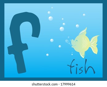 abstract alphabet series f, vector illustration