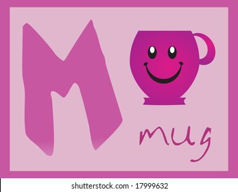 abstract alphabet series m, vector illustration