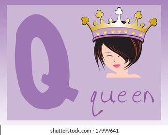 abstract alphabet series q, vector illustration