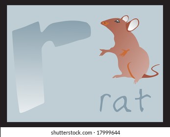 abstract alphabet series r, vector illustration