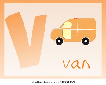 abstract alphabet series v, vector illustration