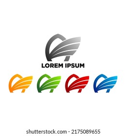 Abstract A alphabet set illustration vector logo