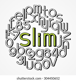 Abstract alphabet set.  Letters from A-Z and number 0-9.