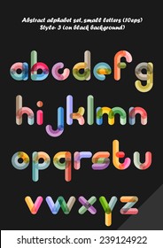 Alfabeto abstracto (estilo 3), letras pequeñas (10 pies)