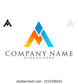 Abstract AM alphabet symbol vector logo