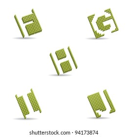 Abstract Alphabet Symbols Icons F through J