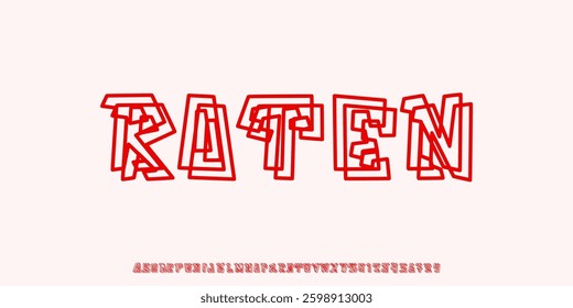 Abstract Alphabet Typeface Font, Uppercase and Number.Vector Illustration