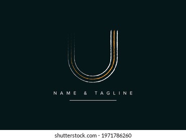 Abstract alphabet U letter logo