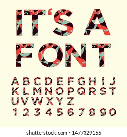 Abstract Alphabet vector illustration with numbers