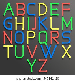 Abstract alphabet. Vector of stylized silver font and alphabet. Alphabet silver style. Vector font isolated.