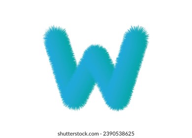 Alfabeto abstracto W con ilustración de diseño de efecto 