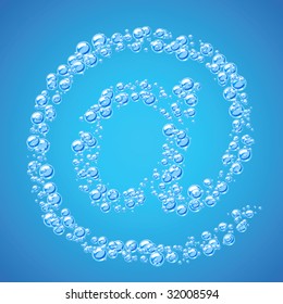 Abstract alphabet of water bubbles