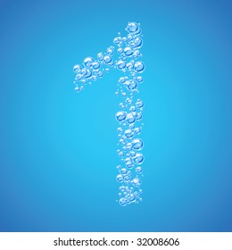 Resumen del alfabeto de las burbujas de agua. Número 1