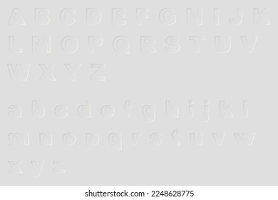 Abstract alphabeth in neomorphism style. Minimal wallpaper, backdrop.