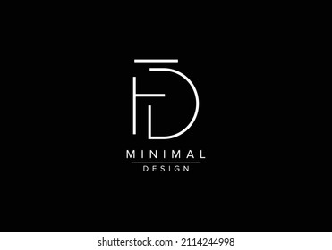 Abstract Alphabets Letters FD or DF Logo
