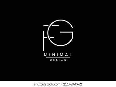 Abstract Alphabets Letters FG or GF Logo