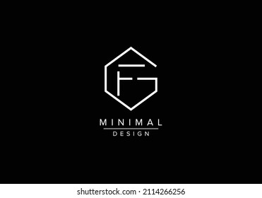 Abstract Alphabets Letters GF or FG Logo