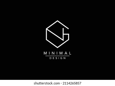 Abstract Alphabets Letters GN or NG Logo