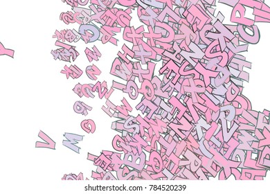 Abstract alphabets letters. Good for web page, wallpaper, graphic design, catalog, texture or background. Cartoon style vector.