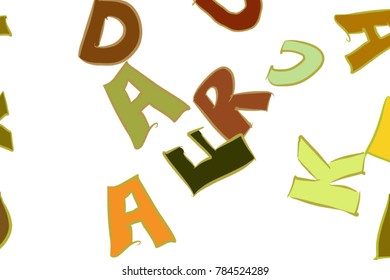 Abstract alphabets letters. Good for web page, wallpaper, graphic design, catalog, texture or background. Cartoon style vector.