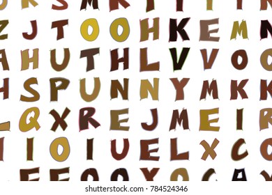 Abstract alphabets letters. Good for web page, wallpaper, graphic design, catalog, texture or background. Cartoon style vector.