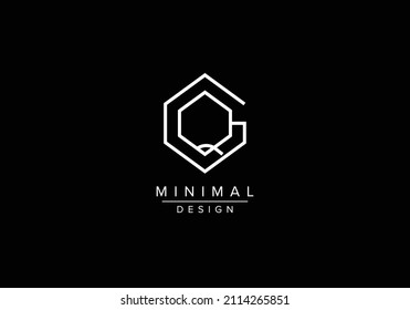 Abstract Alphabets Letters GQ or QG Logo