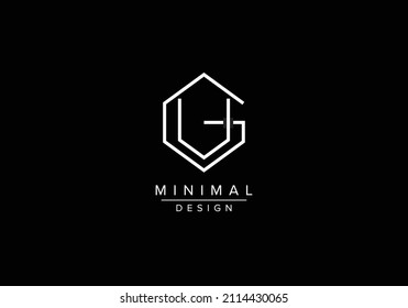 Abstract Alphabets Letters GU or UG Logo