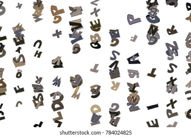 Abstract alphabets letters illustrations background. Cartoon style vector.