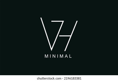 Abstract Alphabets Letters VH or HV Logo