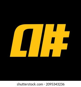 Abstract Alphanumeric A Hashtag Logo Icon Symbol Lettering Vector
