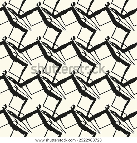 Abstract altered striped textured geometric seamless pattern.