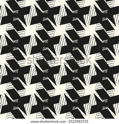 Abstract altered striped textured geometric seamless pattern.