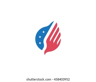 Abstract American Eagle , vector logo in a modern style.