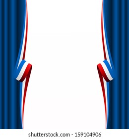 Abstract American, English and French curtain flag 