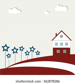 Abstract American Flag Background