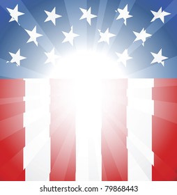 Abstract American flag background with copyspace and focus in centre ready take your text or image