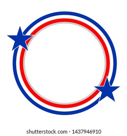 Abstract American flag border frame with empty space for your text.