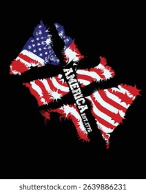 Abstract american flag design celebrating united states patriotism and independence on a black background