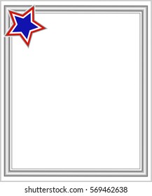 Abstract American flag frame with empty space for your text and images.