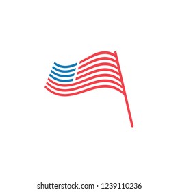 Abstract american flag graphic design template vector illustration
