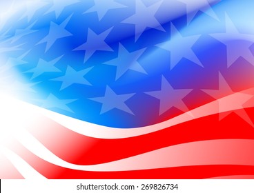 Abstract American flag on a white background .