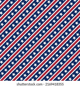 Abstract American flag pattern background. Wallpaper red and blue stripes. Independence day USA concept. Vector Illustration