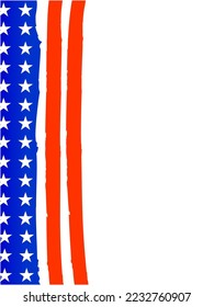 Abstract American flag symbols  frame border with an empty space for text.	
